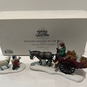 New Department 56 Hertiage Village Collection Bringing Fleeces to the Mill.